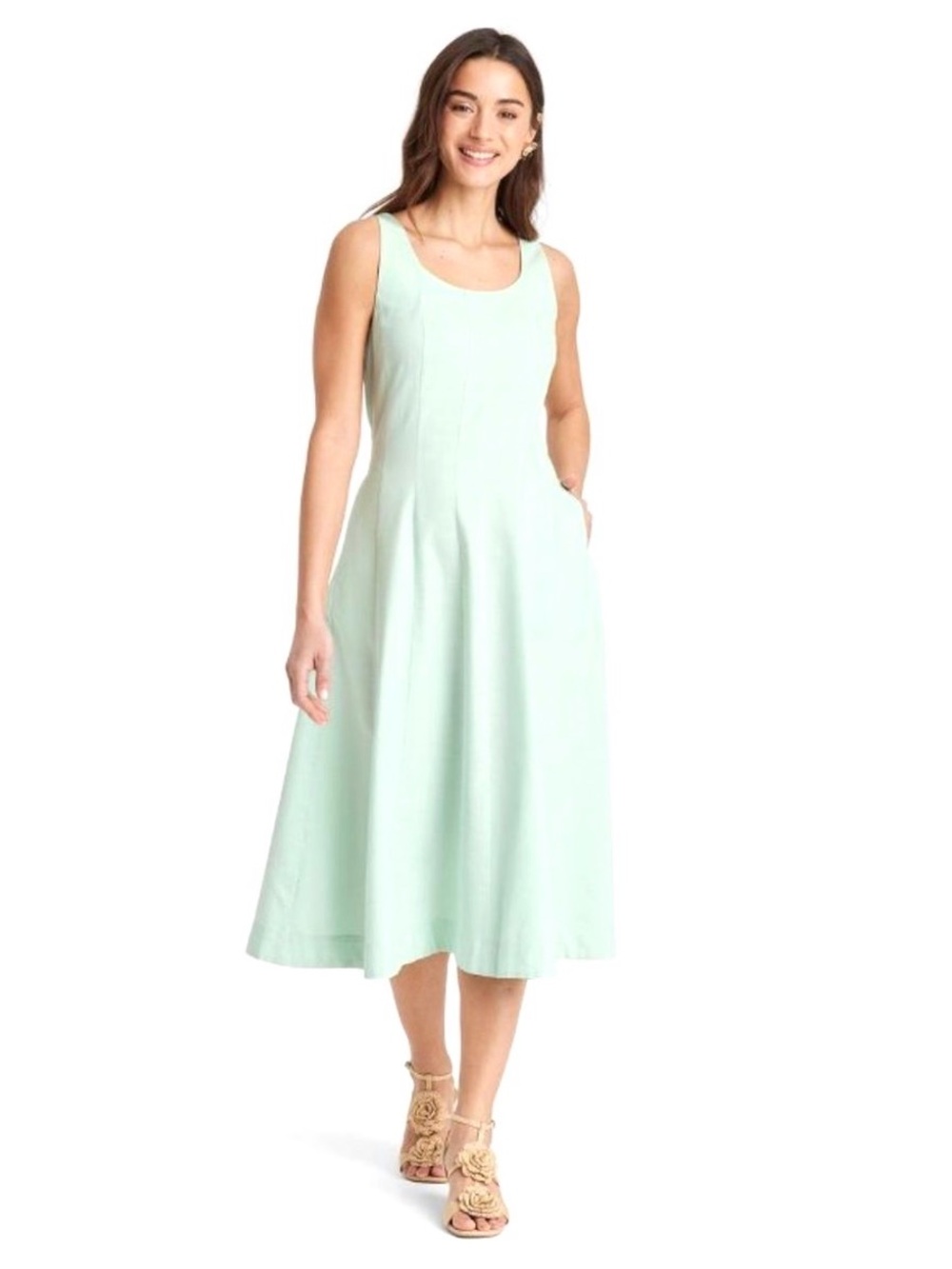 a new day Mint Sleeveless Midi Dress